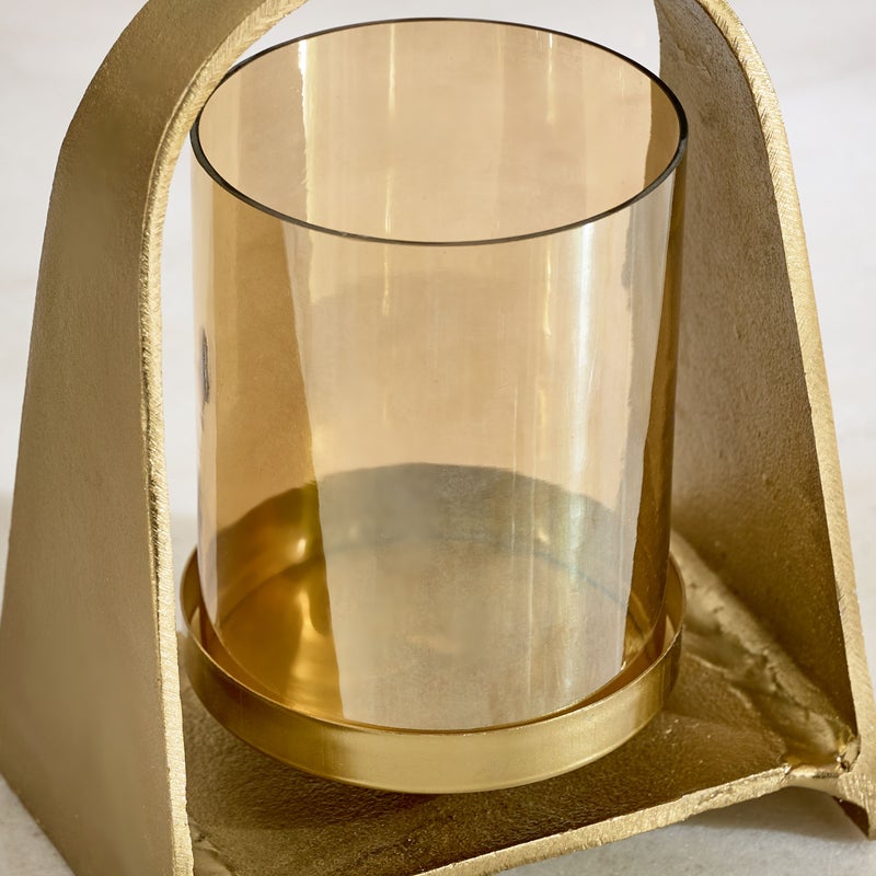 Home Box Accord Aluminium Hurricane Gold with Lustre Glass 16x11.5x22 cm - Image 4